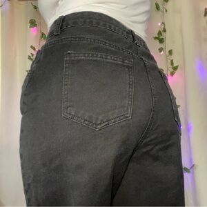 Nasty gal extremely wide leg black jeans size 8